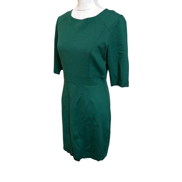 Trina Turk Emerald Green Monarch Ponte 1/2 Sleeve Sheath Career Dress - 2/4 - Picture 7 of 10